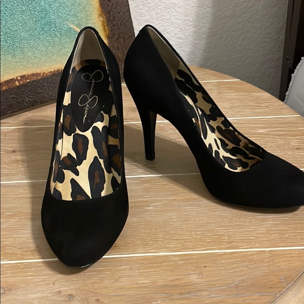 Jessica Simpson black suede heels